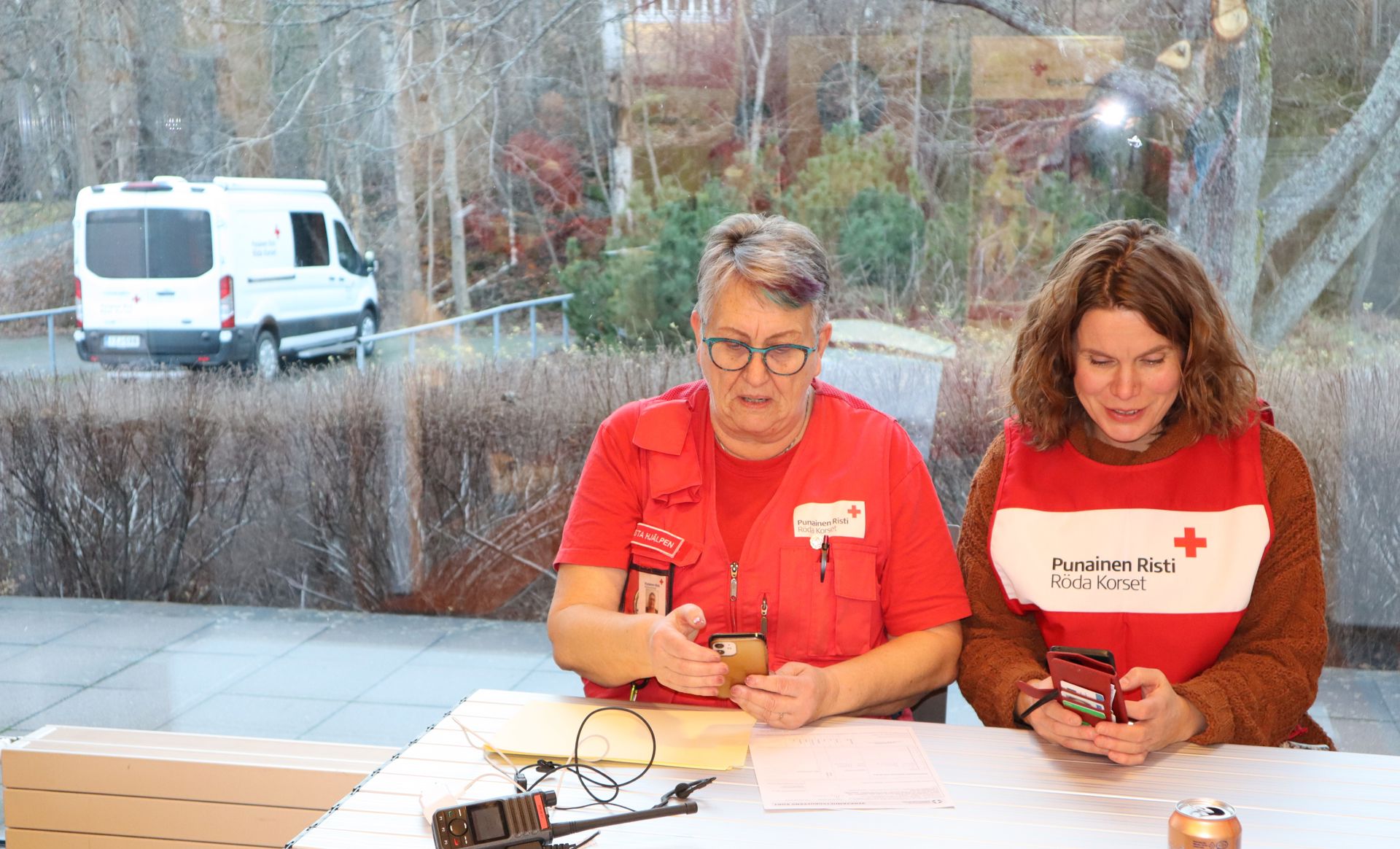 Alla besökare registrerades som en del av övningen. Bilden är från övningen i Dalsbruk.