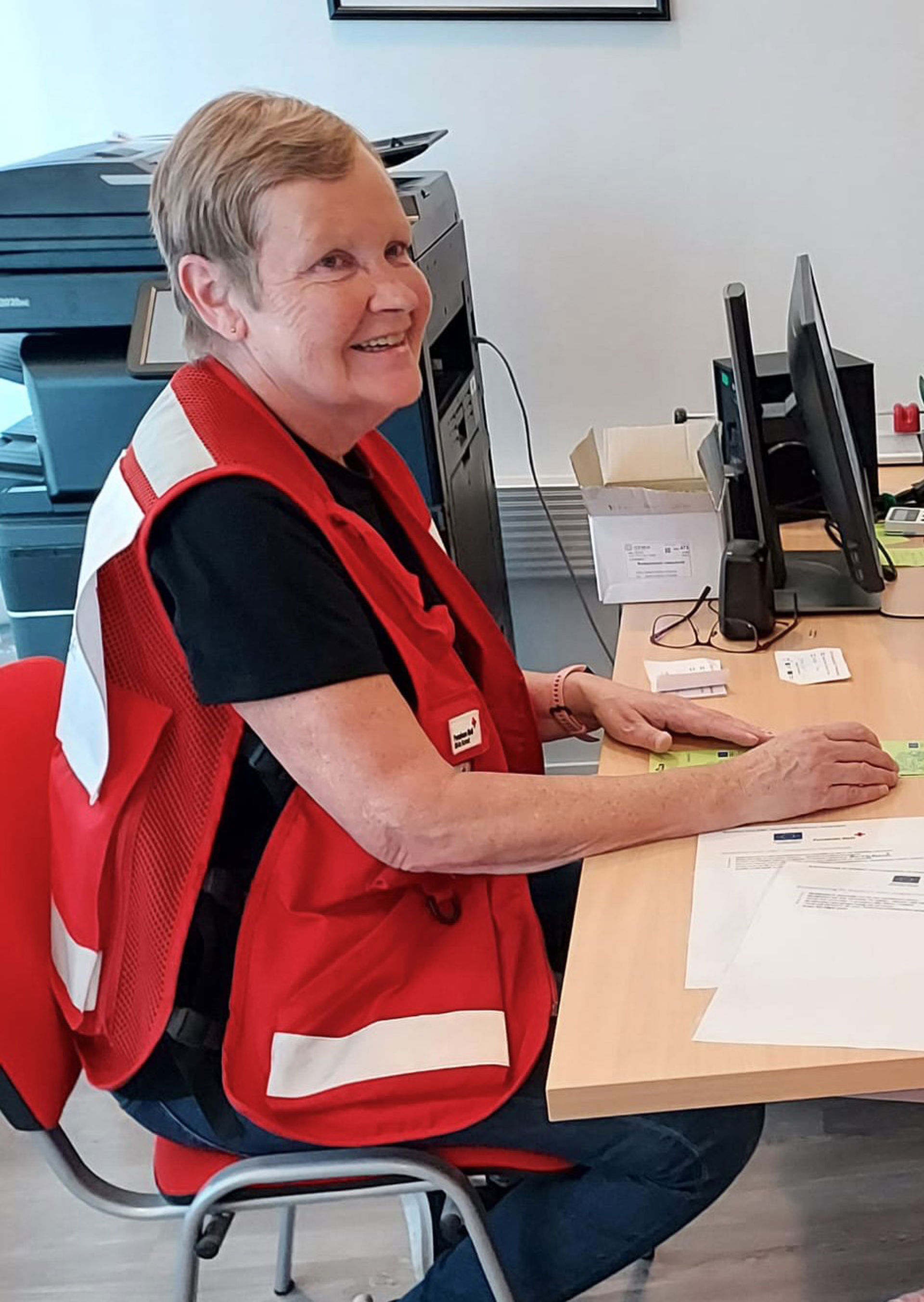 Viveca Pyy, frivillig inom Pargas avdelning, var till stort stöd när Hanne och Jan hade det som värst.