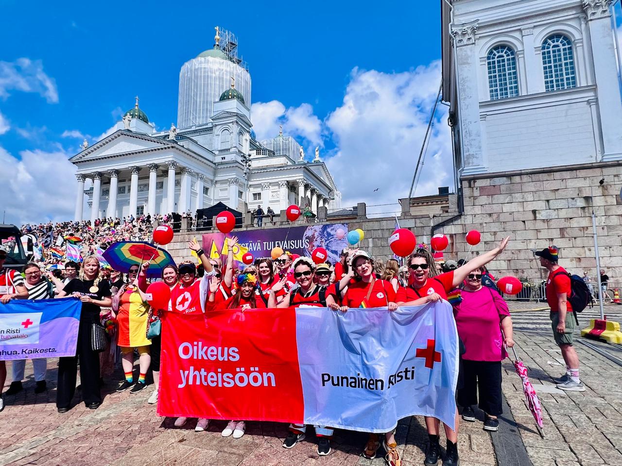 Oikeus yhteisöön - Helsinki Priden 2024 osallistumisemme ydinviesti.